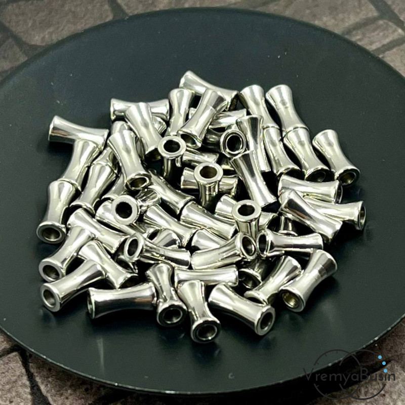 Бусины-разделители из нержавеющей стали,   8х4   мм (упак. 10 шт.)