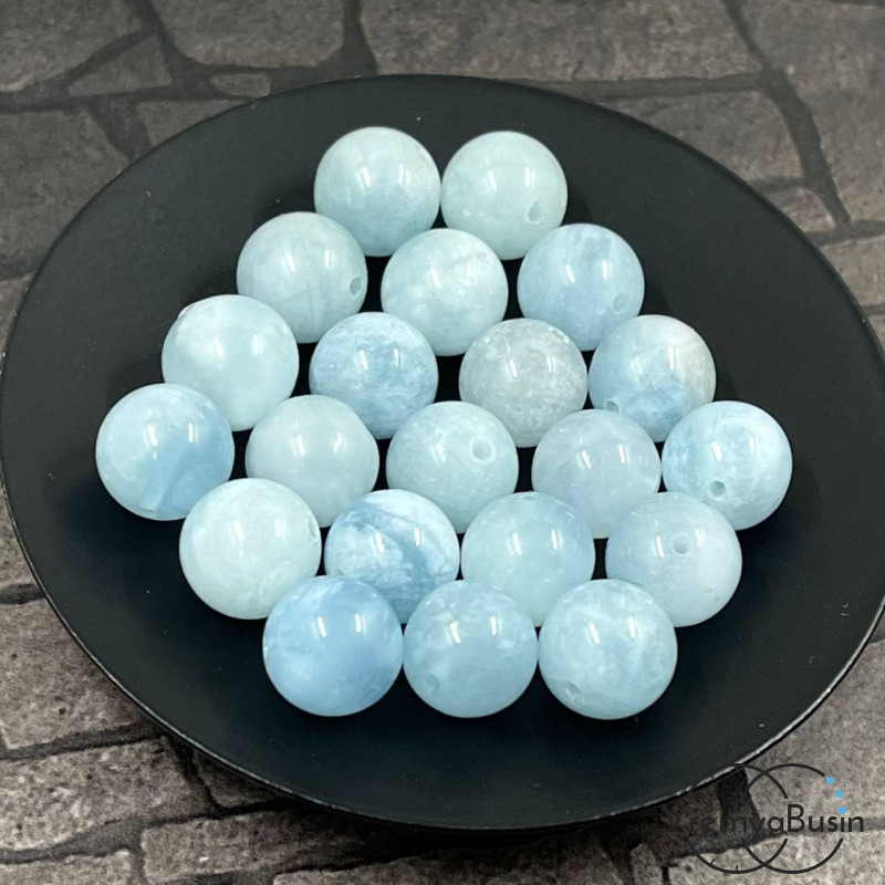 Аквамарин натур., шарик гладкий ок. 10 мм (1 шт.)