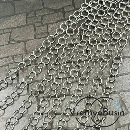 Цепочка мелкая из нержавеющей стали, круглое звено  8х1     мм (1 м.)