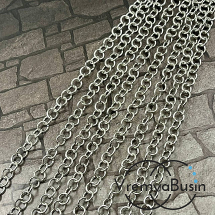Цепочка мелкая из нержавеющей стали, круглое звено    6х0.8   мм (1 м.)