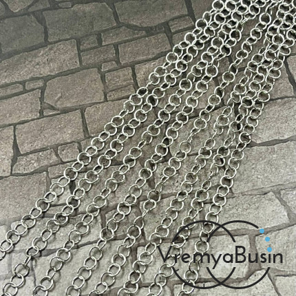 Цепочка мелкая из нержавеющей стали, круглое звено   5х0.7    мм (1 м.)