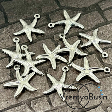 Подвеска из нержавеющей стали, облегченная, звезда 15х17 мм  (1 шт.)