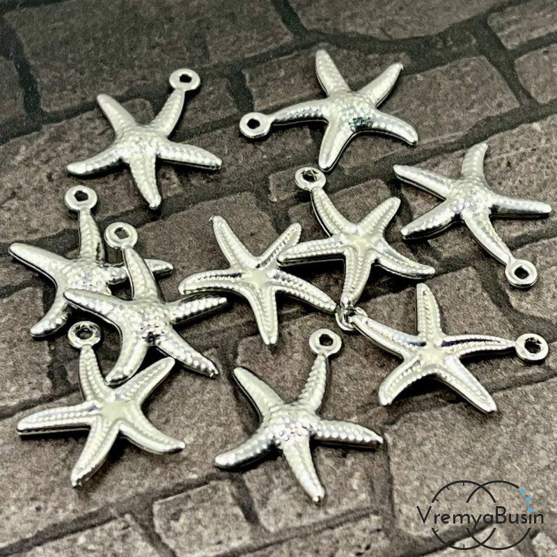 Подвеска из нержавеющей стали, облегченная, звезда 15х17 мм  (1 шт.)