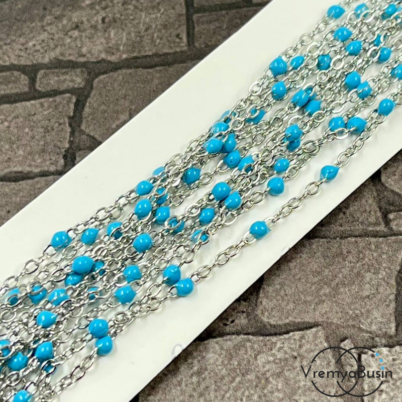 Цепь из нержавеющей стали с эмалью,   2    мм (1 м.)