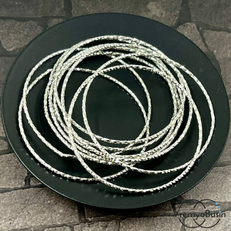 Кольца с насечкой, 40 мм, латунь с родиевым покрытием (2 шт.)