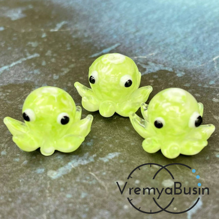 Бусина из стекла лэмпворк "Осьминог", ок. 15х15 мм  (1 шт.)