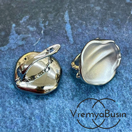 Швензы с эмалью и с английским замком, 17х16 мм, латунь с родиевым покрытием (1 пара)