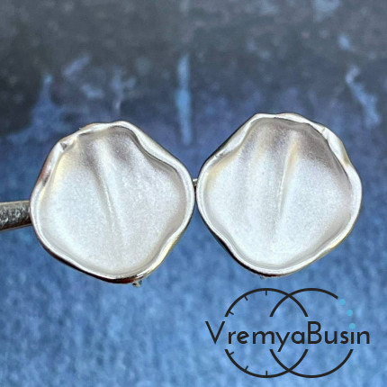 Швензы с эмалью и с английским замком, 17х16 мм, латунь с родиевым покрытием (1 пара)