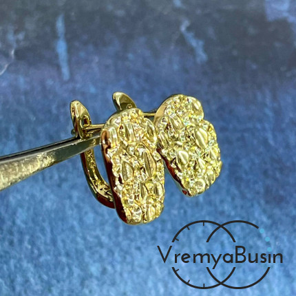 Швензы с английским замком, 16х12 мм, латунь с позолотой (1 пара)