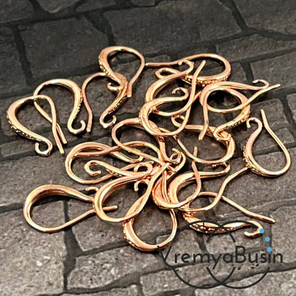 Швензы-крючки, 10х17 мм, цв.  РОЗОВОЕ ЗОЛОТО (1 пара)