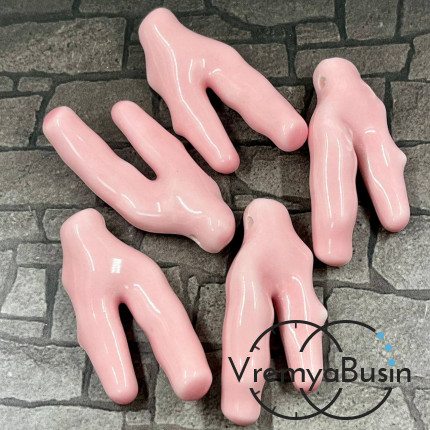 Бусины керамические "Коралл", 40х20  мм, цв. розовый  (1   шт.)