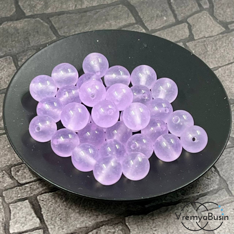 Агат тонир., шарик гладкий 8 мм, цв. сиреневый  (1 шт.)