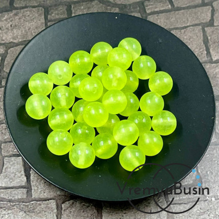 Агат тонир., шарик гладкий 8 мм, цв. салатовый  (1 шт.)