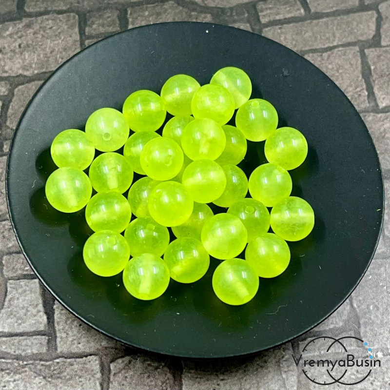 Агат тонир., шарик гладкий 8 мм, цв. салатовый  (1 шт.)