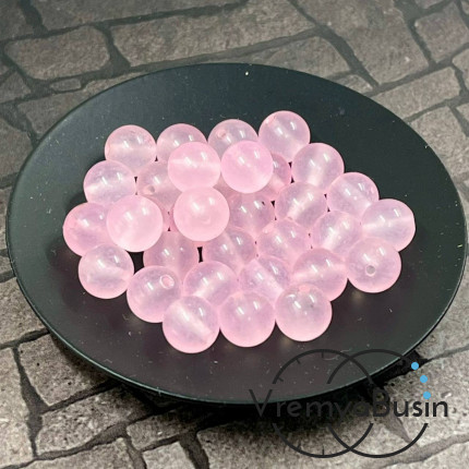 Агат тонир., шарик гладкий 8 мм, цв. розовый  (1 шт.)