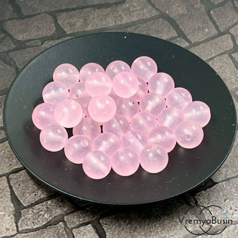 Агат тонир., шарик гладкий 8 мм, цв. розовый  (1 шт.)