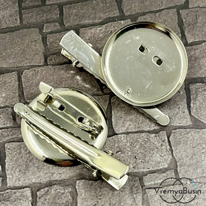 Основа для броши с зажимом и булавкой, 30 мм (1 шт.)