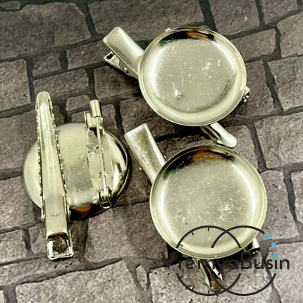 Основа для броши с зажимом и булавкой, диам. 24 мм (1 шт.)