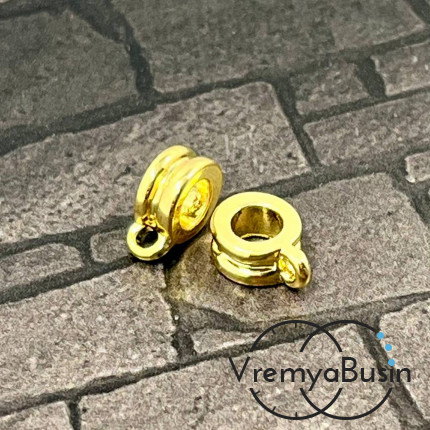 Бейл с петлей, латунь с позолотой, 10х4 мм (1 шт.)