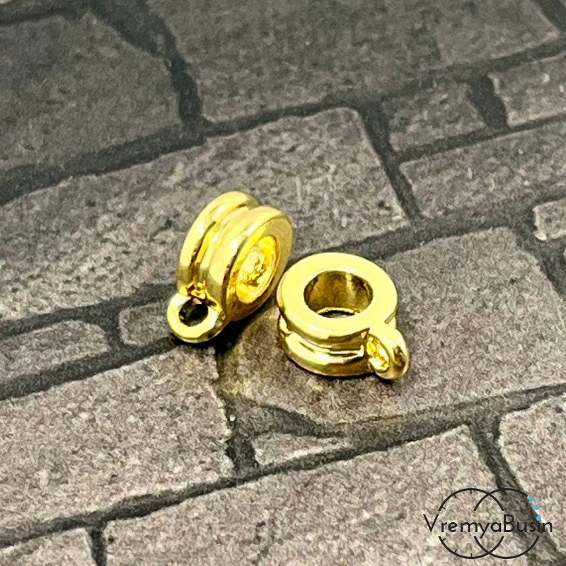 Бейл с петлей, латунь с позолотой, 10х4 мм (1 шт.)