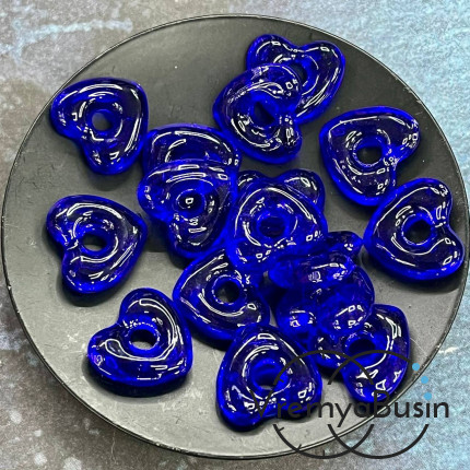 Подвеска пончик, бублик из стекла, сердце 15х5 мм (1 шт.)