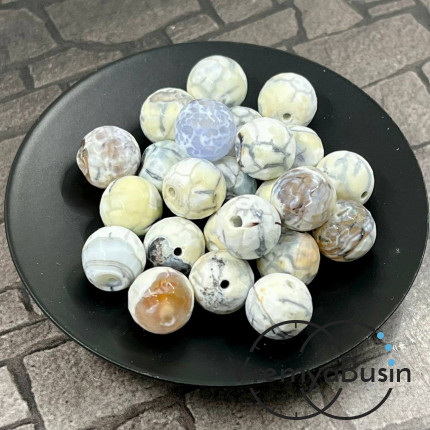 Агат вены дракона, шарик граненый 10 мм (1 шт.)