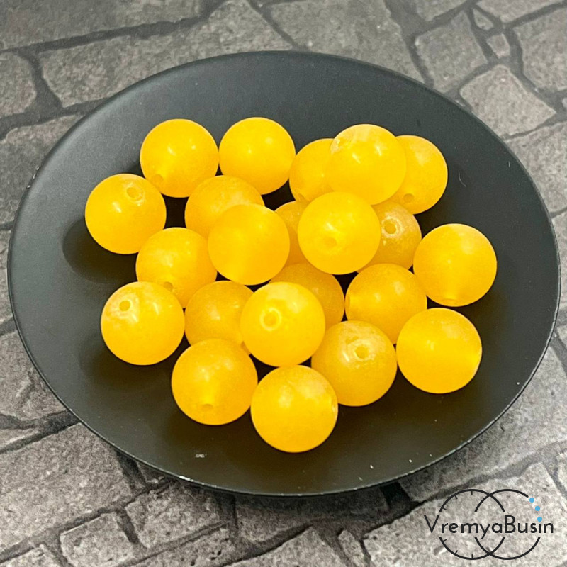 Агат матовый, шарик гладкий 10 мм, цв. оранжевый  (1 шт.)