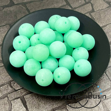 Агат матовый, шарик гладкий 10 мм, цв. мятный (1 шт.)