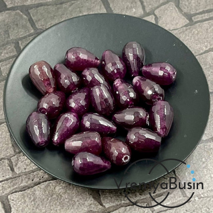 Агат тонированный, капля граненая 8х12 мм (1 шт.)