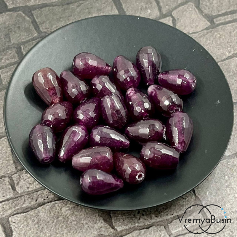 Агат тонированный, капля граненая 8х12 мм (1 шт.)