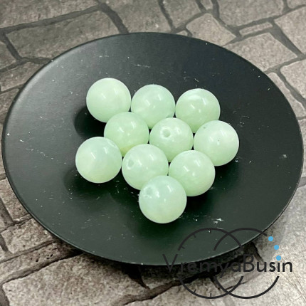 Агат, шарик гладкий 10 мм, цв. светло-мятный  (1 шт.)