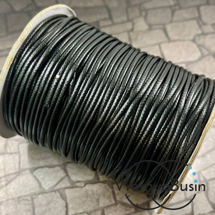 Шнур вощеный лавсановый 2 мм, цв. чёрный (1 м.)