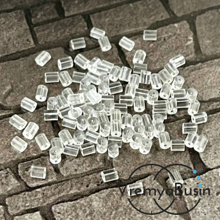 Заглушки для серег силиконовые, трубочки 3х2 мм (упак. 100 шт.)