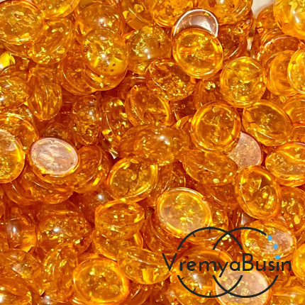 Янтарь, кабошон из камня, овал 10х12 мм  (1 шт.)