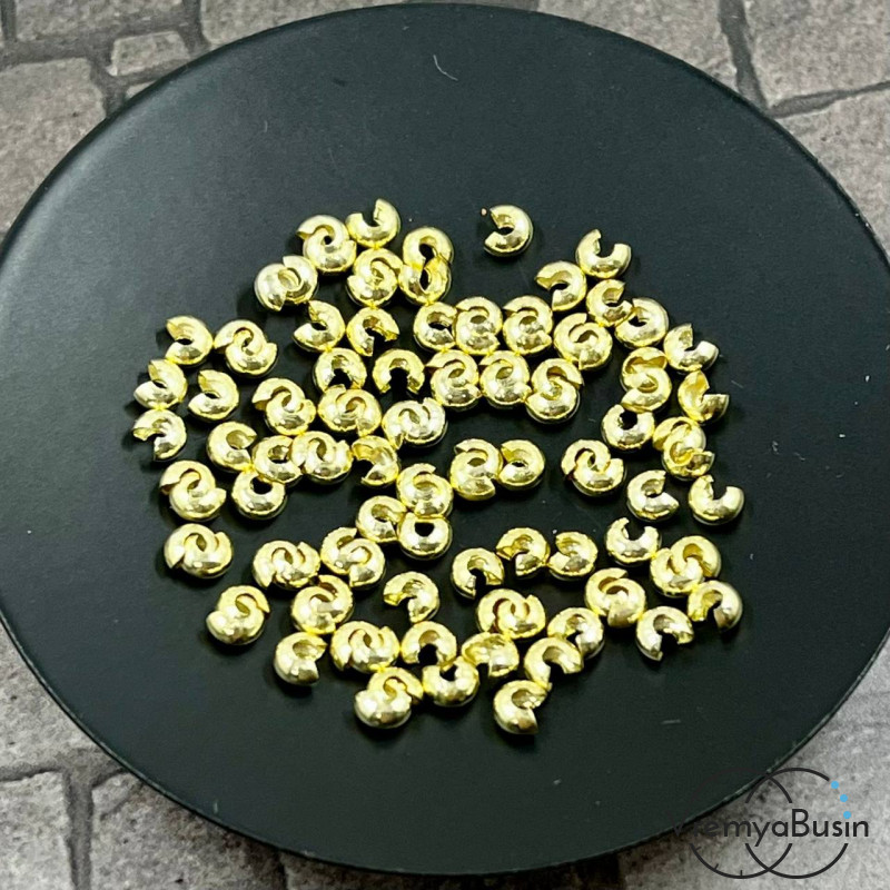 Покрытие для кримпов, 2х4 мм, латунь с позолотой 14К (1 гр., ок 15 шт.)