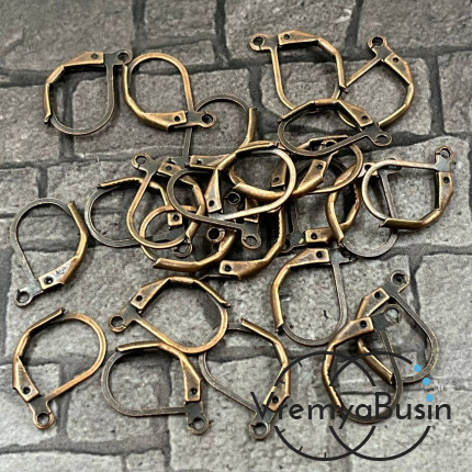 Овальные швензы с французским замком, цв. медь  (упак. 5 пар)