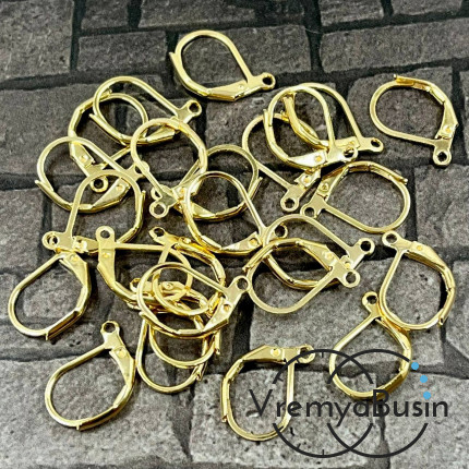 Овальные швензы с французским замком, цв. КС золото  (упак. 5 пар)