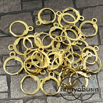 Круглые швензы с французским замком, цв. КС золото (упак. 5 пар)