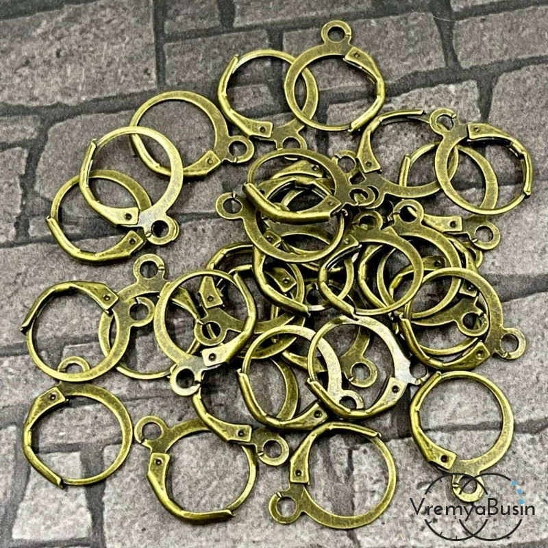 Круглые швензы с французским замком, цв. бронза (упак. 5 пар)