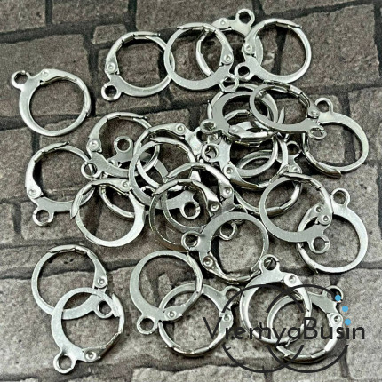 Круглые швензы с французским замком, цв. никель (упак. 5 пар)