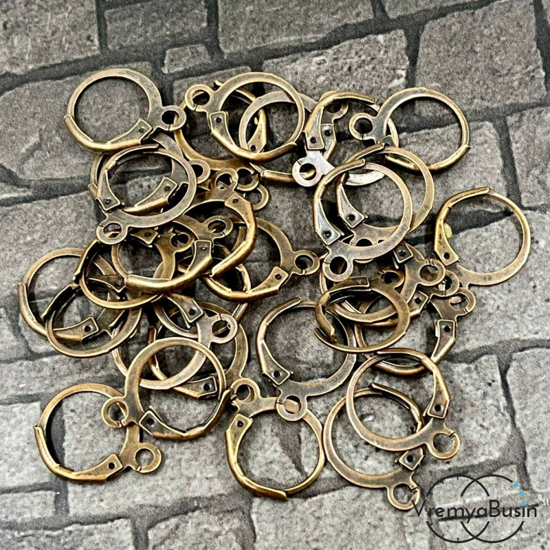 Круглые швензы с французским замком, цв. медь (упак. 5 пар)