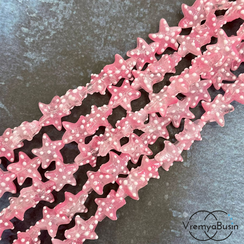 Бусины из стекла лэмпворк, звезда 16х14 мм (1/2 нити, ок.  15   шт.)