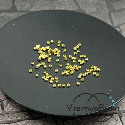 Кримпы зажимные, 1х1.5 мм, латунь с позолотой (упак. 100 шт.)