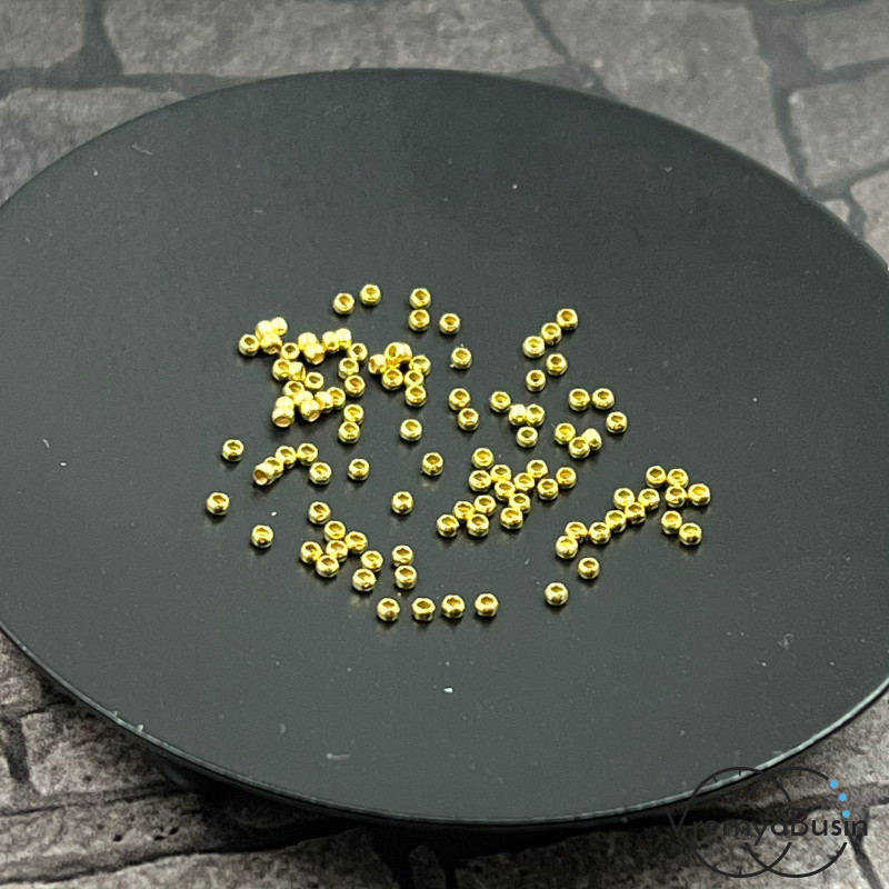 Кримпы зажимные, 1х1.5 мм, латунь с позолотой (упак. 100 шт.)