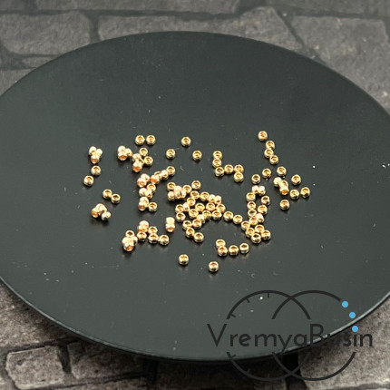 Кримпы зажимные, 1х1.5 мм, латунь с розовой позолотой (упак. 100 шт.)