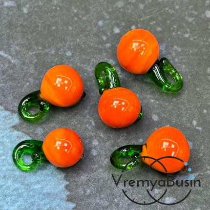 Подвеска из стекла "Апельсин", 20х10 мм (1 шт.)