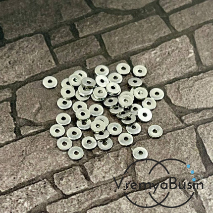Бусины-разделители из нержавеющей стали,  4    мм (упак. 10 шт.)