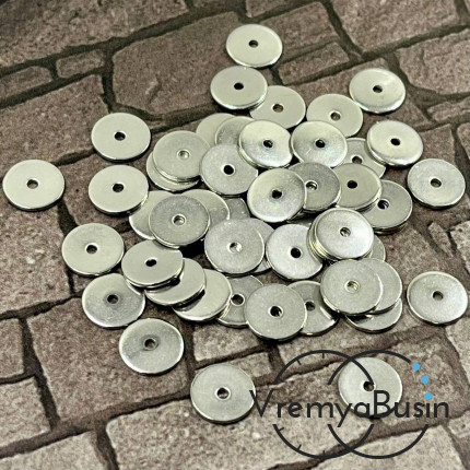 Бусины-разделители из нержавеющей стали,    8  мм (упак. 10 шт.)