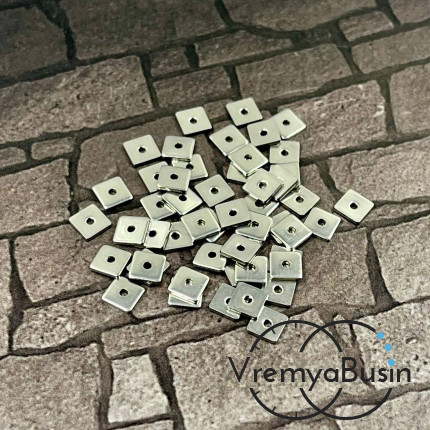 Бусины-разделители из нержавеющей стали,   5   мм (упак. 10 шт.)