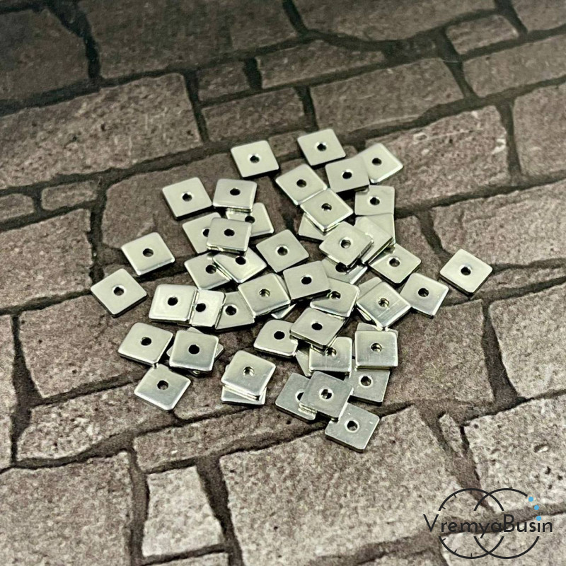 Бусины-разделители из нержавеющей стали,   5   мм (упак. 10 шт.)